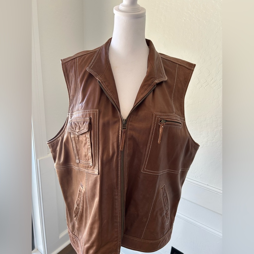 Coldwater Creek Brown Leather Vest